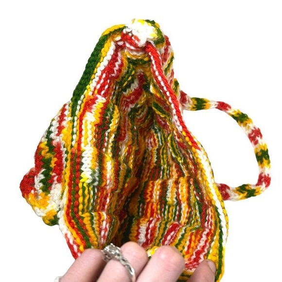 MCM Boho Crochet Purse and Coin Pouch Set Handmade Knit Shoulder Bag Wallet Set - Picture 8 of 11